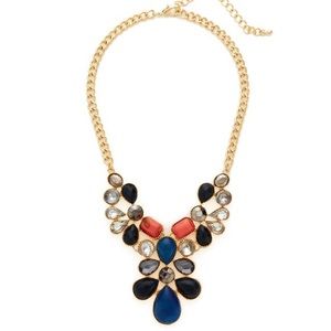 Sparkling Sage Crystal Floral Gold Bib Necklace